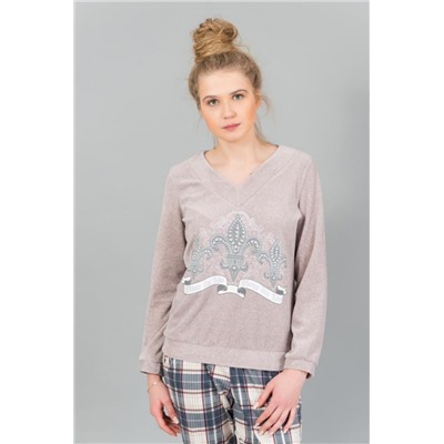 Женский домашний костюм с брюками и кофтой 178 (Розовый)