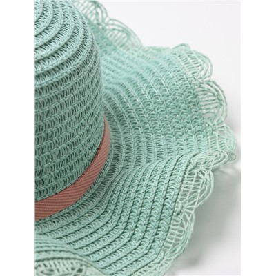 Шляпа для девочки с бантом MINAKU, размер 52, голубая