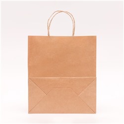 Пакет бумажный подарочный новогодний крафт, «Новогодний шар», чёрный 22×12×25 см