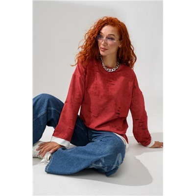 7489W лонгслив женский (Винтаж бордо)