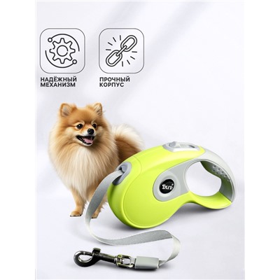 Рулетка DIIL, 3 м, до 10 кг, лента, прорезиненная ручка, зеленая с серым