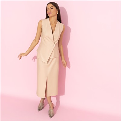 Жилет из экокожи, Откровенно стильная (беж)