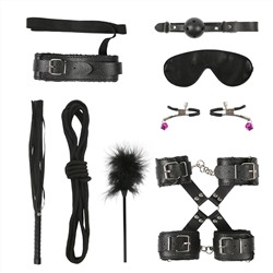 Стильный набор из 10 черных BDSM-девайсов