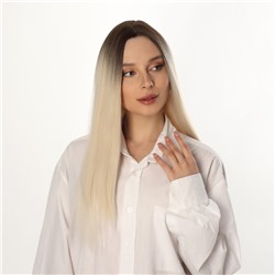 Парик искусственный, имитация кожи, 60 см, 160 г, омбре русый, блонд