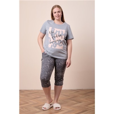 Пижама футболка и капри М325295Пср
