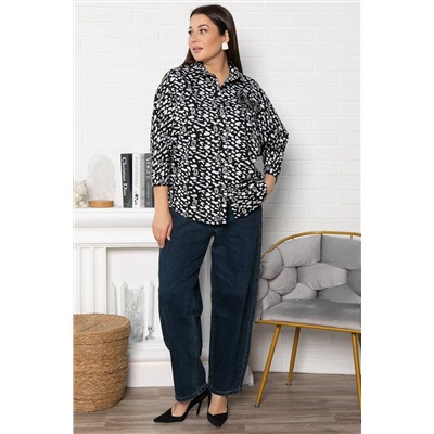 Рубашка Сладкий поцелуй (черно-белая) Б14984-4М