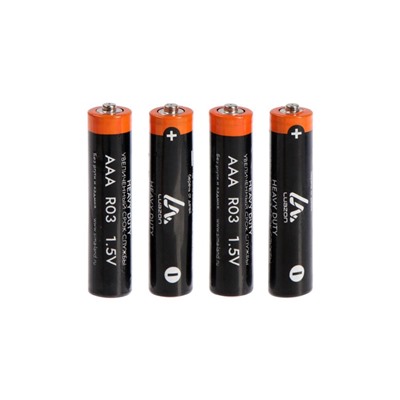 Батарейка солевая Luazon Heavy Duty, AAA, R03, спайка, 4 штуки