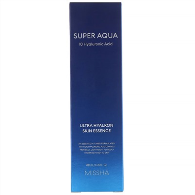 Missha, Super Aqua Ultra Hyalron, увлажняющая эссенция для лица, 200 мл (6,76 жидк. унций)