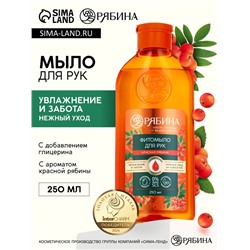 Мыло жидкое для рук, увлажнение и забота, аромат рябины, 250 мл, Рябина