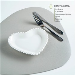 Тарелка «Сердце», 16.5×15.5 см, керамика, белая