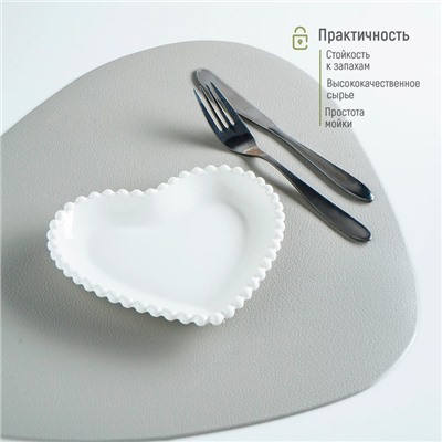 Тарелка «Сердце», 16.5×15.5 см, керамика, белая