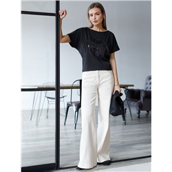 Нарядная футболка с принтом пайетками