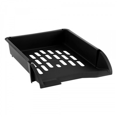 Лоток для бумаг горизонтальный ЛИДЕР черный ЛТГ-30465 Стамм