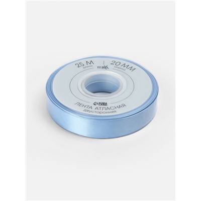 Лента атласная TEIRA, двухсторонняя, 20 мм, 25±1 м, светло-голубой №332