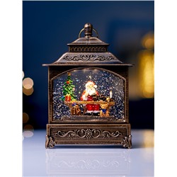 Фигура светодиодная «Дед Мороз» 5.5×14×19.5 см, от батареек 3хААА, музыка, USB, свечение тёплое белое