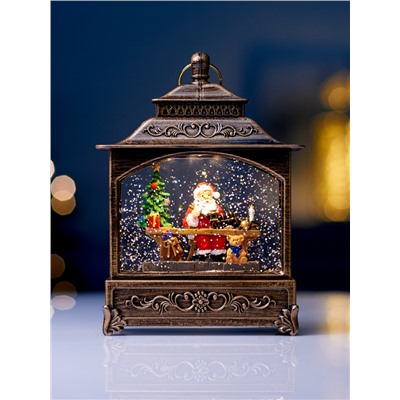 Фигура светодиодная «Дед Мороз» 5.5×14×19.5 см, от батареек 3хААА, музыка, USB, свечение тёплое белое