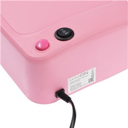 Лампа для гель-лака Luazon LUF-10, UV, 36 Вт, 3 диода, таймер 120 с, 220 В, розовая