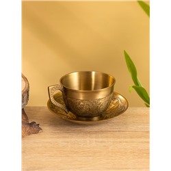 Чайная пара «Антик», 12×11.5×6 см, латунь