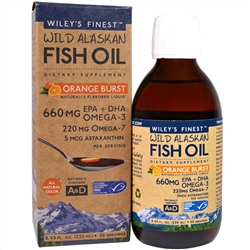 Wiley's Finest, Wild Alaskan Fish Oil, Orange Burst, 660 mg , 8.4 fl oz. (250 ml)