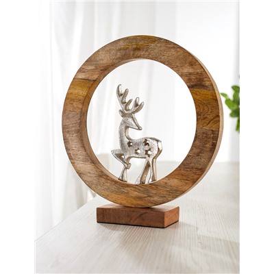 Сувенир интерьерный в деревянном кольце «Оленёнок», 30×8×33 см
