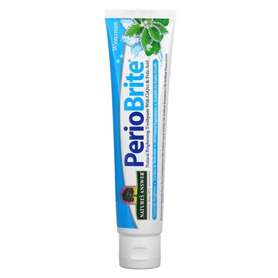 Nature's Answer, PerioBrite, натуральная отбеливающая зубная паста с коэнзимом Q10 и фолиевой кислотой, освежающая мята, 4 жидких унции (113,4 г)