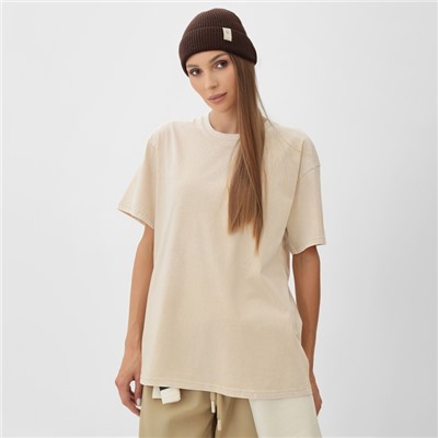 Футболка женская из вареного хлопка Mist Don't touch me, размер 42-44, цвет молочный