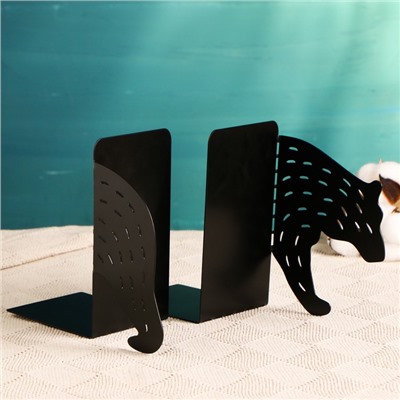 Держатель - подставка для книг «Медведь», набор 2 шт., чёрный