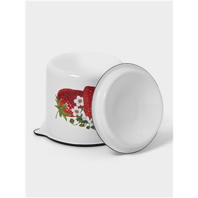 Кружка эмалированная, 1 л, с крышкой и носиком, белая