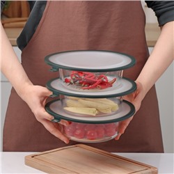 Вакуумная крышка для посуды Доляна, d=22,5 см, цвет зелёный
