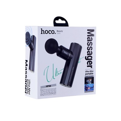 Массажёр для тела Hoco HP50, перкуссионный, 4 режима, 4 насадки, 3200 об/мин, чёрный