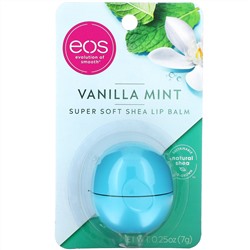EOS, смягчающий бальзам для губ с маслом ши, ваниль и мята, 7 г (0,25 унции)