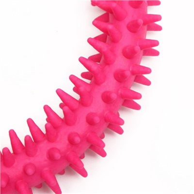 Игрушка для собак «Кольцо с шипами», 12.5 см, розовая