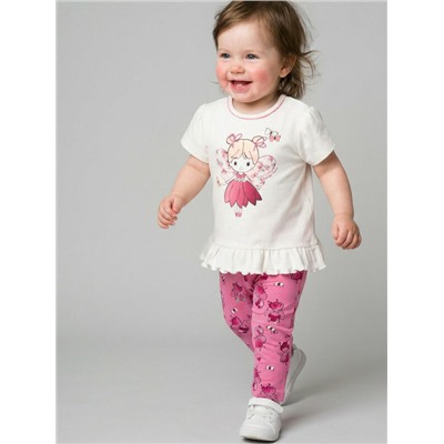 Комплект детский трикотажный для девочек: джемпер (футболка), брюки