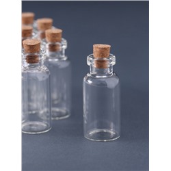 Баночка для хранения с пробкой, стекло, для творчества и декора 5 мл, набор 12 шт., 4×1.8×1.8 см