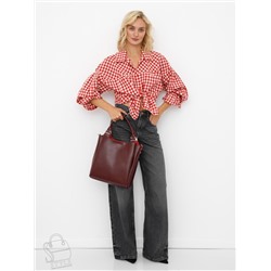 Сумка женская кожаная 1013M wine red Polina&Eiterou