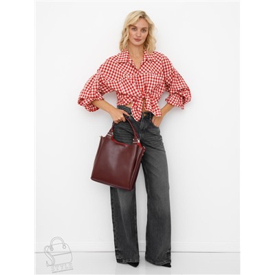 Сумка женская кожаная 1013M wine red Polina&Eiterou