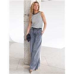 Топ в полоску из премиального хлопка с эластаном