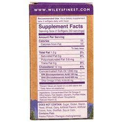 Wiley's Finest, Аляскинский рыбий жир, пренатальная ДГК, 600 мг, 60 рыбных  мягких капсул