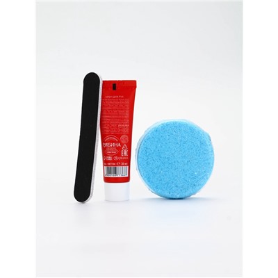 Подарочный набор в новогоднем носке «Снеговик», крем для рук, бомбочка для ванны и пилка для ногтей, URAL LAB