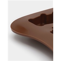 Форма для шоколада Доляна «Роботы», силикон, 21×11×1.5 см, 12 ячеек, коричневая