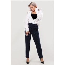 Брюки Силуэт полоска (Темно-синий/голубая полоска)