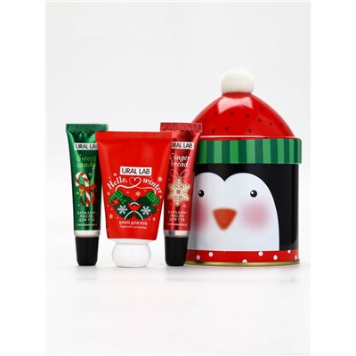 Новогодний подарочный набор косметики: крем для рук, бальзам для губ 2 шт., URAL LAB