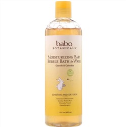 Babo Botanicals, Увлажняющее средство для умывания и ванной Baby Bubble Bath & Wash, календула с овсяным молоком, 15 ж. унц. (450 мл)