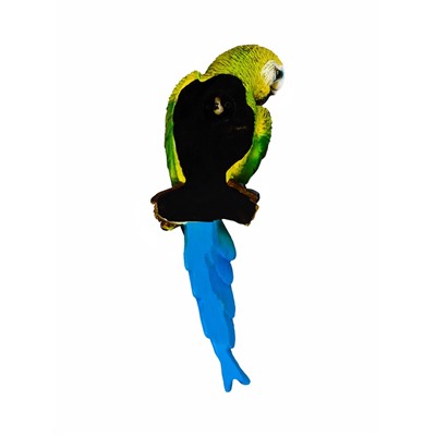 Садовая фигура из полистоуна «Попугай волнистый на ветке», подвесная, 7×12×29 см