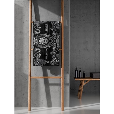 Полотенце махровое Этель «Победитель», 70×130 см, 100% хлопок, 420 г/м², чёрно-белое