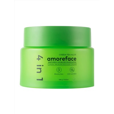 Amoreface Крем для лица 4 в 1 с зелёным чаем и алоэ / Green Tea-Aloe Soothing Cream, 100 г 28075