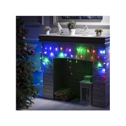 Гирлянда «Бахрома» 3×0.5 м, IP20, прозрачная нить, 80 LED, свечение мульти, 8 режимов, 220 В