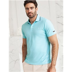 Футболка-поло из фактурного трикотажа