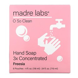 Madre Labs, Hand Soap, Freesia, 6 Pouches, 4 fl oz (118 ml) Each