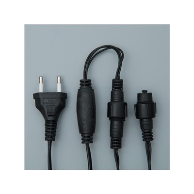 Гирлянда «Бахрома» 3×0.9 м, IP44, УМС, тёмная нить, 232 LED, свечение мульти, 220 В